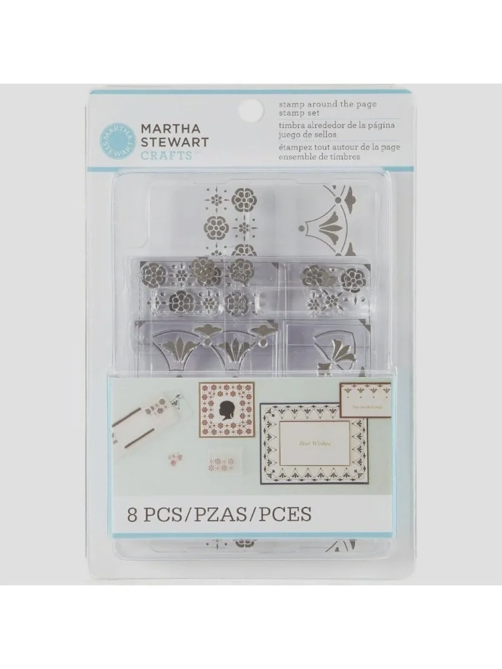 Stamping Martha Stewart Crafts 8 Pc Stamp Around The Page Starter Set Vtg Flower